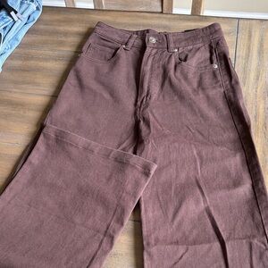 NWT H&M Women's Brown Wide-Leg Jeans